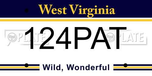124PAT West Virginia License Plate