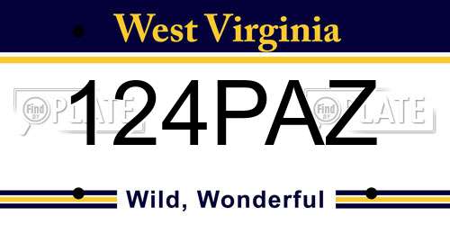 124PAZ West Virginia License Plate