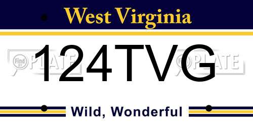 124TVG West Virginia License Plate