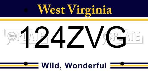 124ZVG West Virginia License Plate
