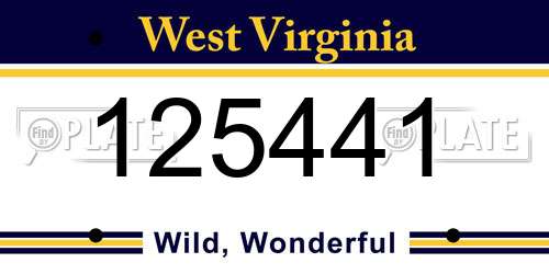 125441 West Virginia License Plate