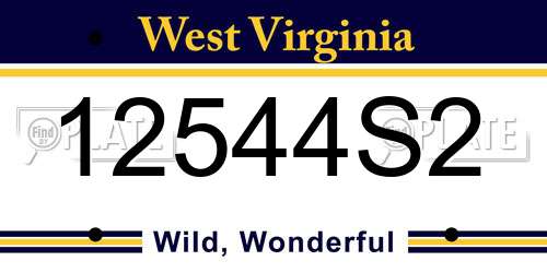12544S2 West Virginia License Plate