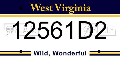 12561D2 West Virginia License Plate