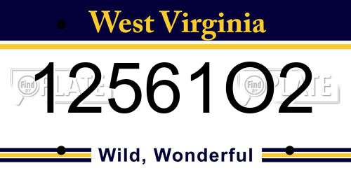 12561O2 West Virginia License Plate
