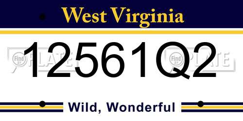 12561Q2 West Virginia License Plate