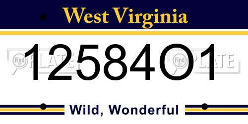 12584O1 West Virginia License Plate