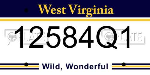 12584Q1 West Virginia License Plate