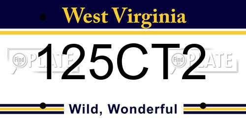 125CT2 West Virginia License Plate