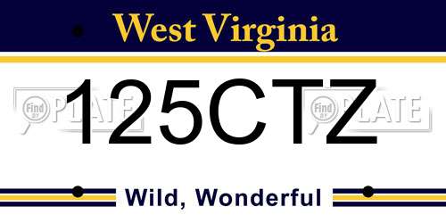 125CTZ West Virginia License Plate