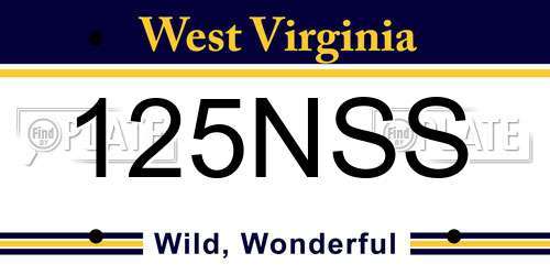 125NSS West Virginia License Plate