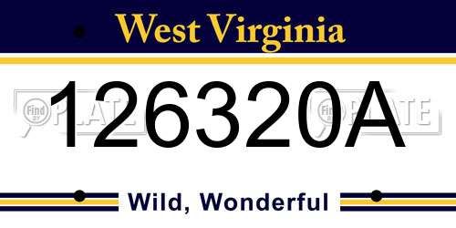 126320A West Virginia License Plate