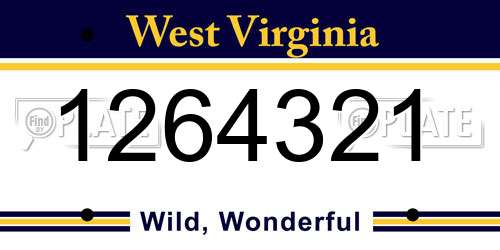 1264321 West Virginia License Plate
