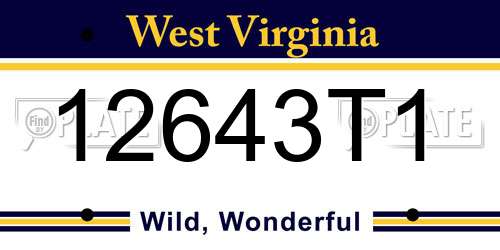 12643T1 West Virginia License Plate