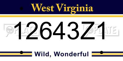 12643Z1 West Virginia License Plate
