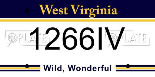 1266IV West Virginia License Plate