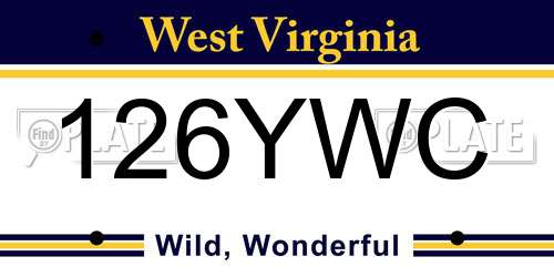 126YWC West Virginia License Plate