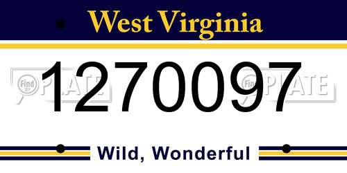 1270097 West Virginia License Plate