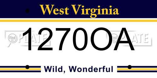 1270OA West Virginia License Plate