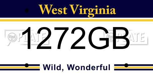 1272GB West Virginia License Plate
