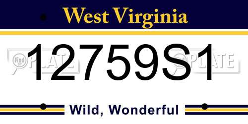12759S1 West Virginia License Plate