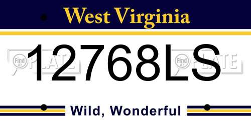 12768LS West Virginia License Plate