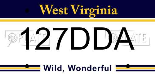 127DDA West Virginia License Plate