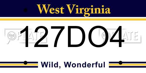 127DO4 West Virginia License Plate