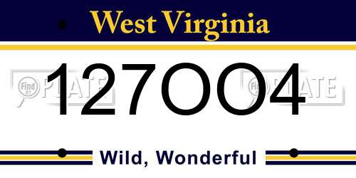 127OO4 West Virginia License Plate