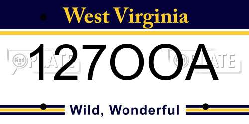 127OOA West Virginia License Plate