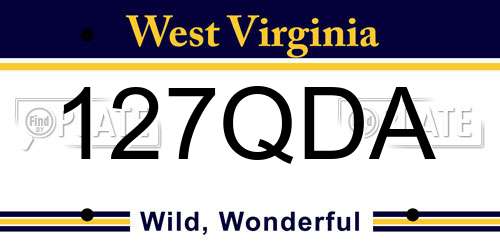 127QDA West Virginia License Plate