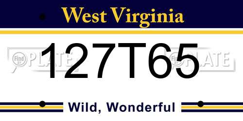 127T65 West Virginia License Plate