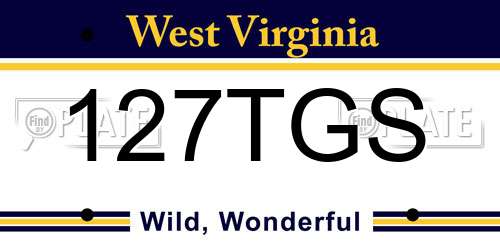 127TGS West Virginia License Plate