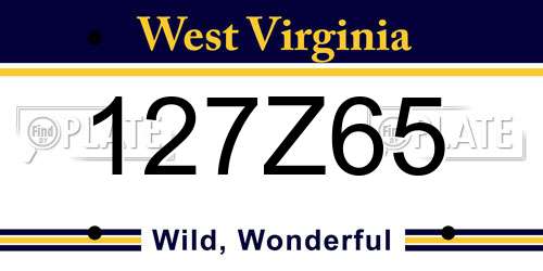 127Z65 West Virginia License Plate