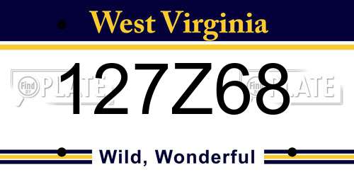 127Z68 West Virginia License Plate