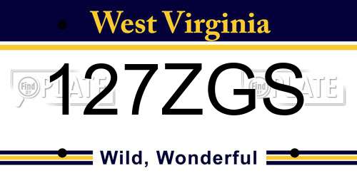 127ZGS West Virginia License Plate