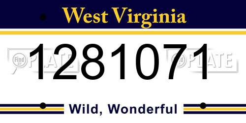 1281071 West Virginia License Plate