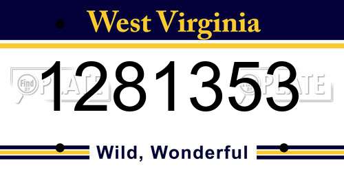 1281353 West Virginia License Plate