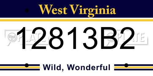 12813B2 West Virginia License Plate