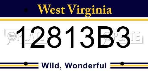 12813B3 West Virginia License Plate
