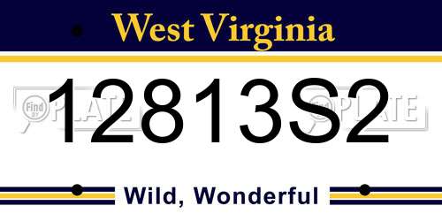 12813S2 West Virginia License Plate