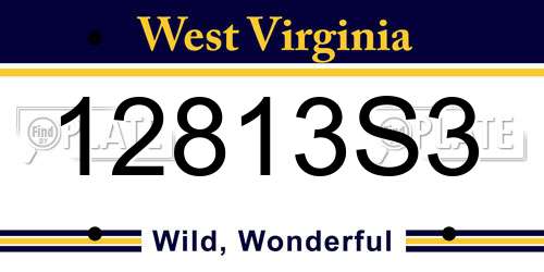 12813S3 West Virginia License Plate
