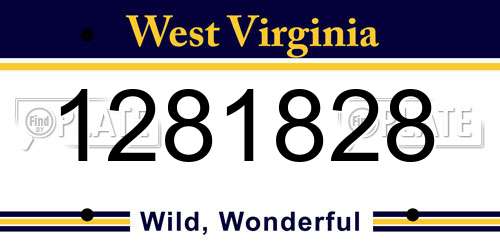 1281828 West Virginia License Plate