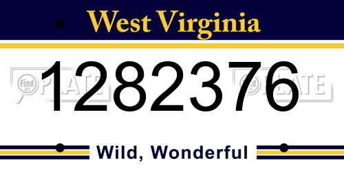 1282376 West Virginia License Plate