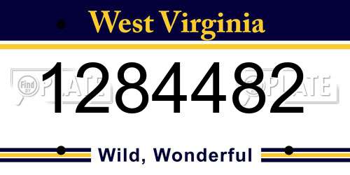 1284482 West Virginia License Plate