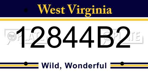 12844B2 West Virginia License Plate