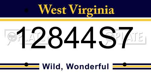 12844S7 West Virginia License Plate