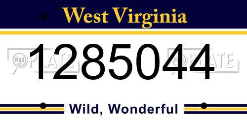 1285044 West Virginia License Plate