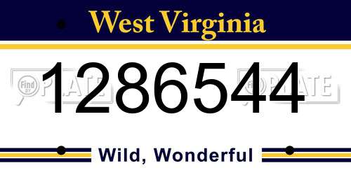 1286544 West Virginia License Plate