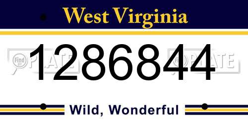 1286844 West Virginia License Plate