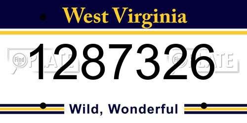 1287326 West Virginia License Plate